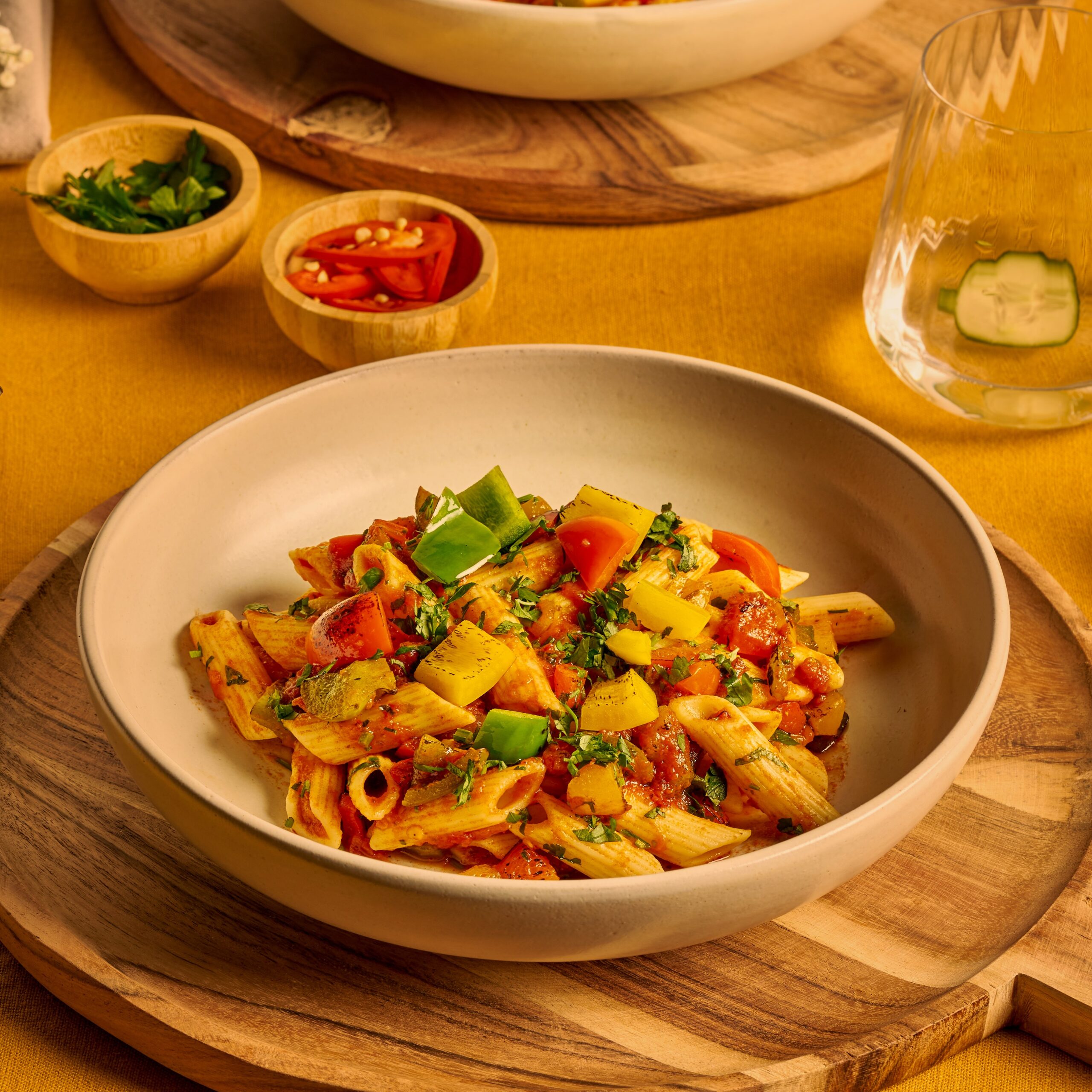 Pasta arrabbiata met paprika