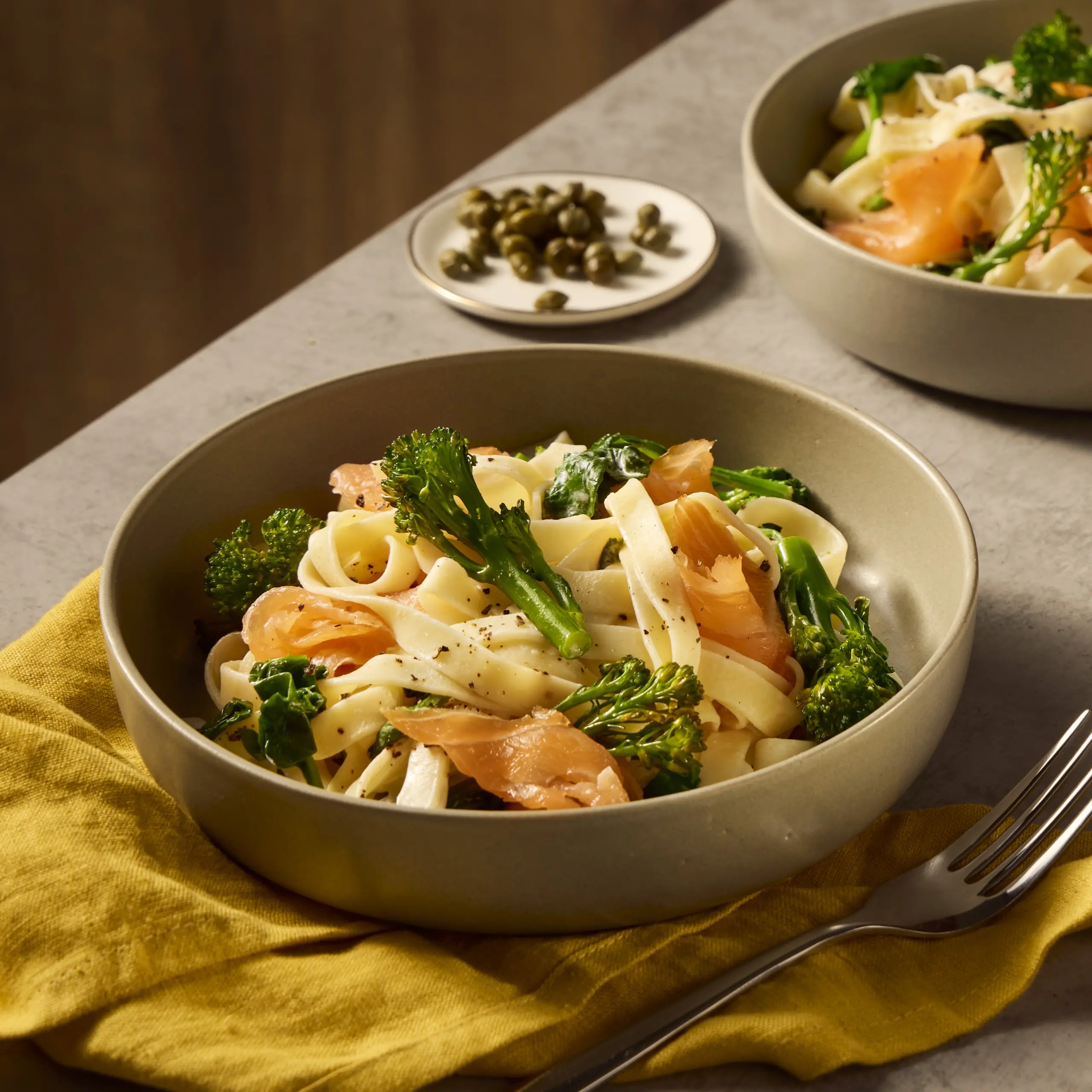 Pasta met zalm en groenten
