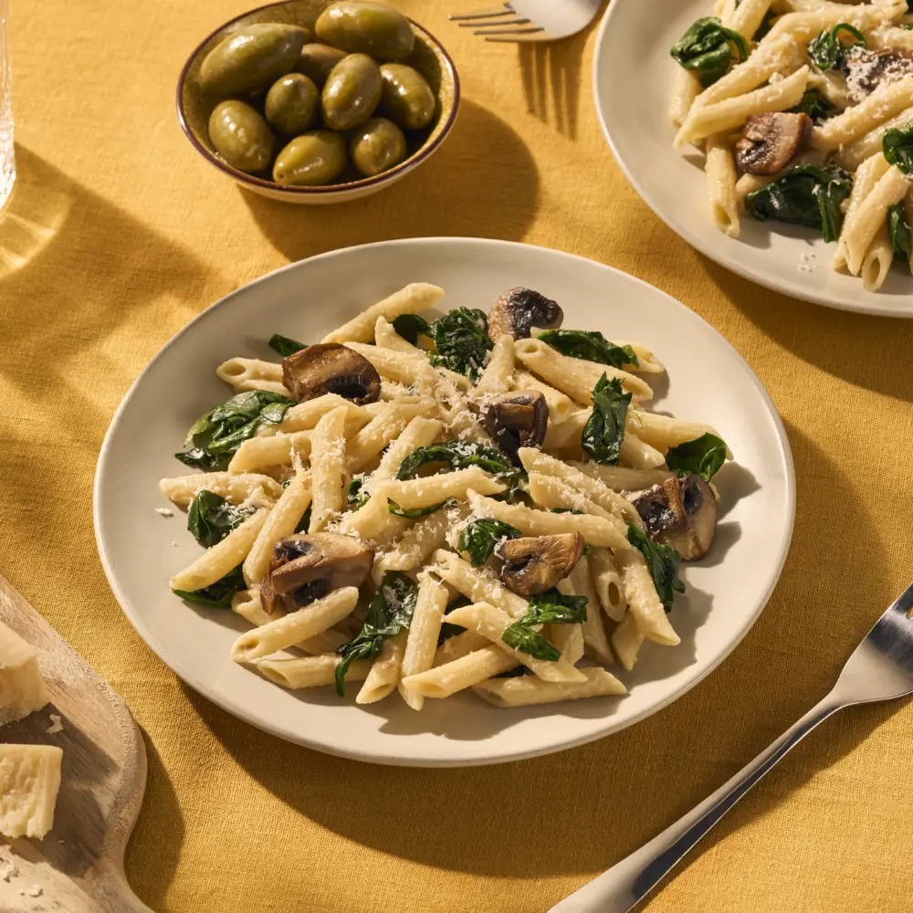 Recept Penne met truffelpesto en kastanjechampignons Grand'Italia