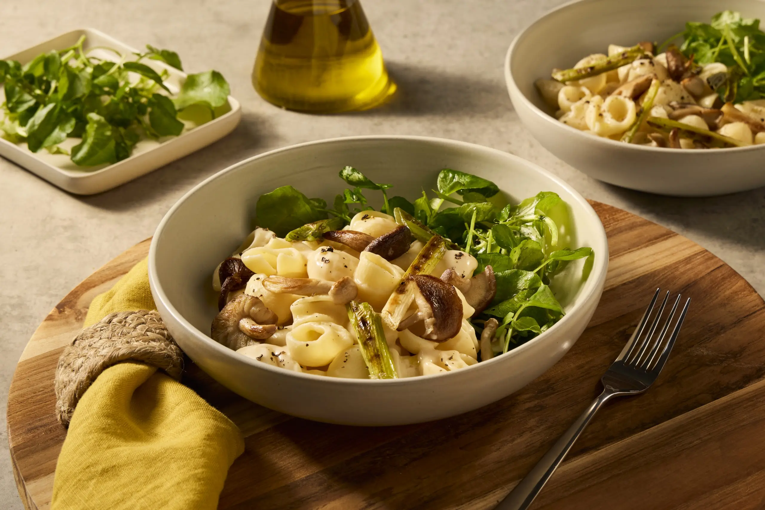 Vegetarische champignon truffel pasta