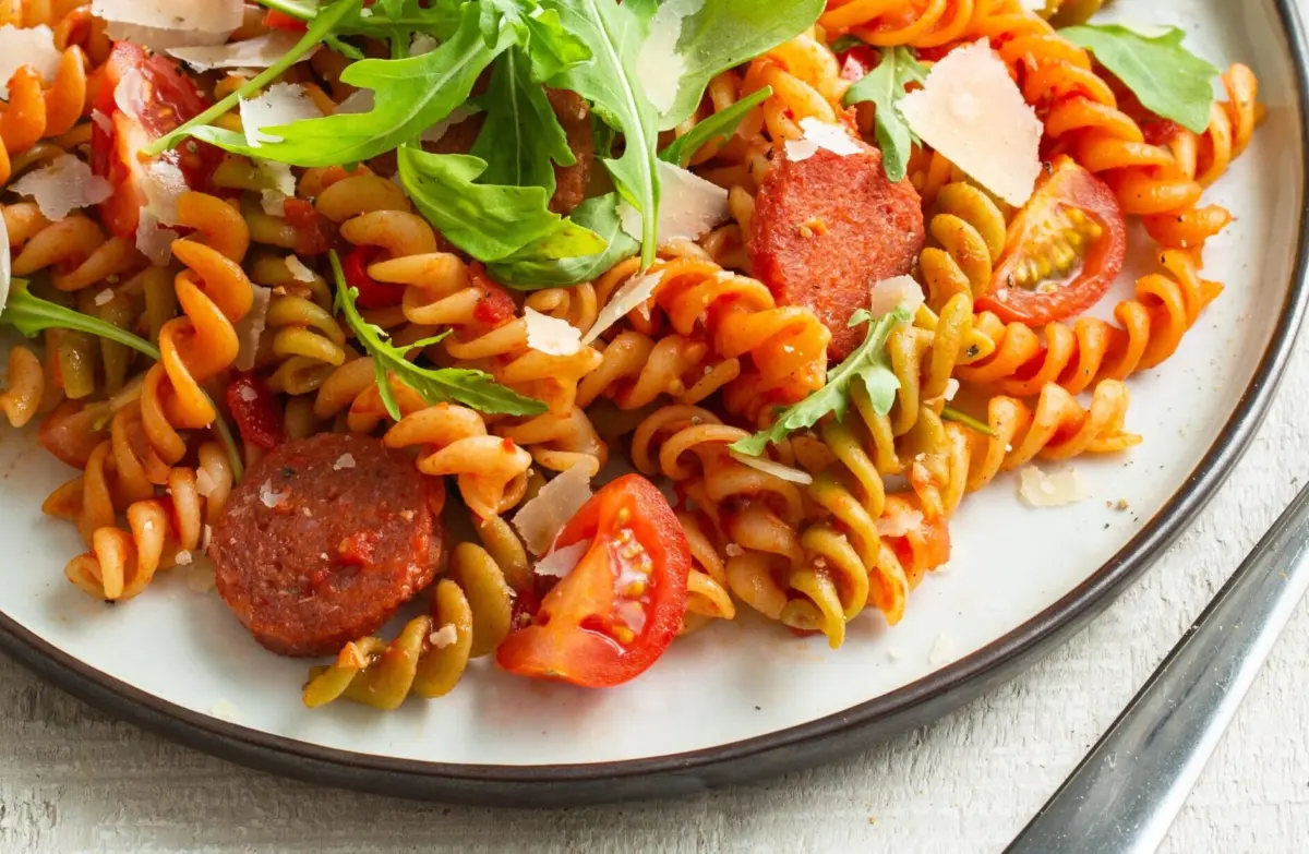 Salami in pasta