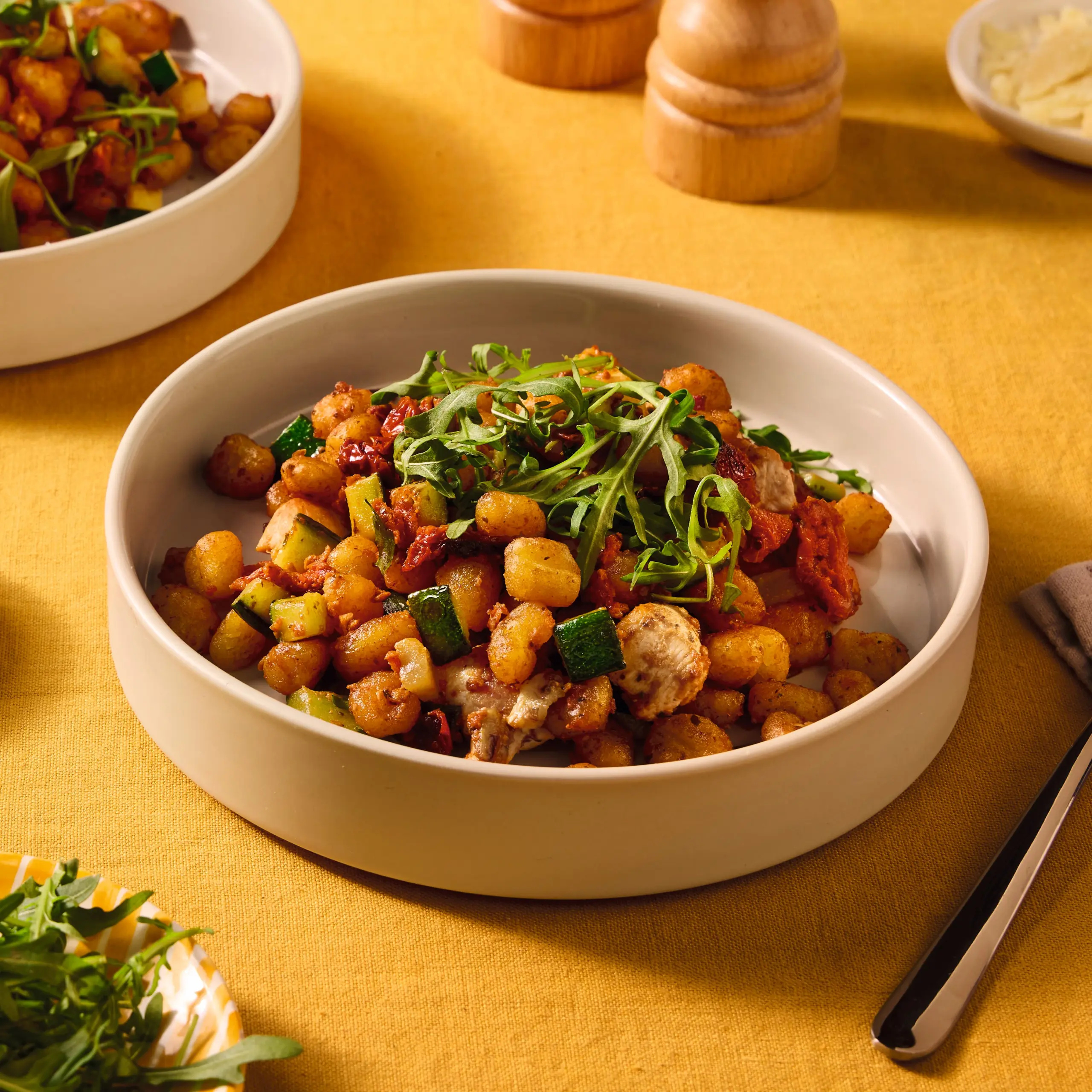 Gebakken Mini Gnocchi met rode pesto
