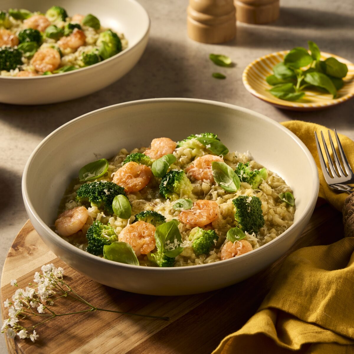 Recept Romige risotto met pesto en garnalen Grand'Italia