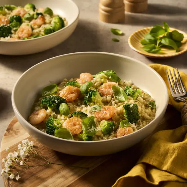Recept Romige risotto met pesto en garnalen Grand'Italia