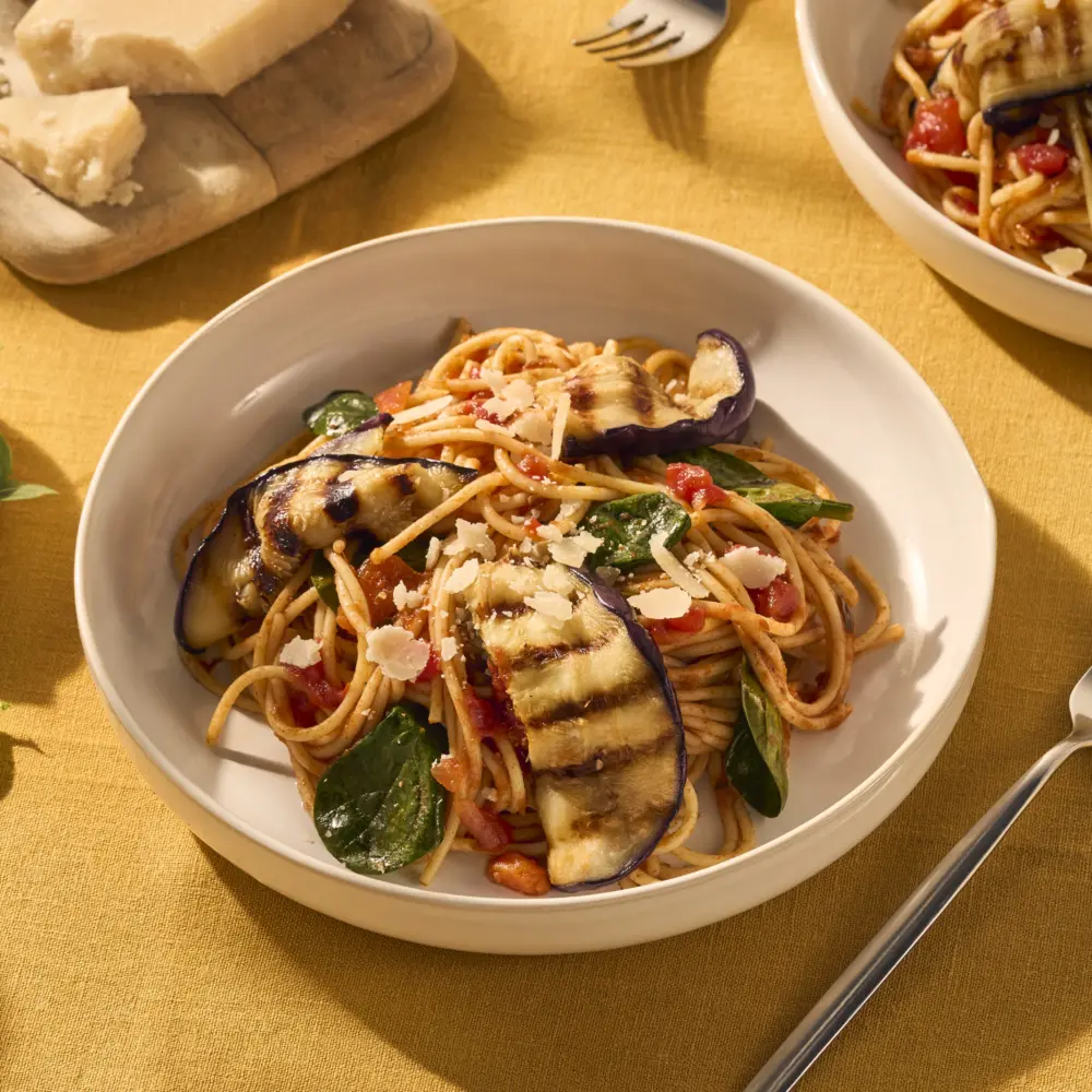 Recept Spaghetti Bolognese met gegrilde aubergine Grand'Italia