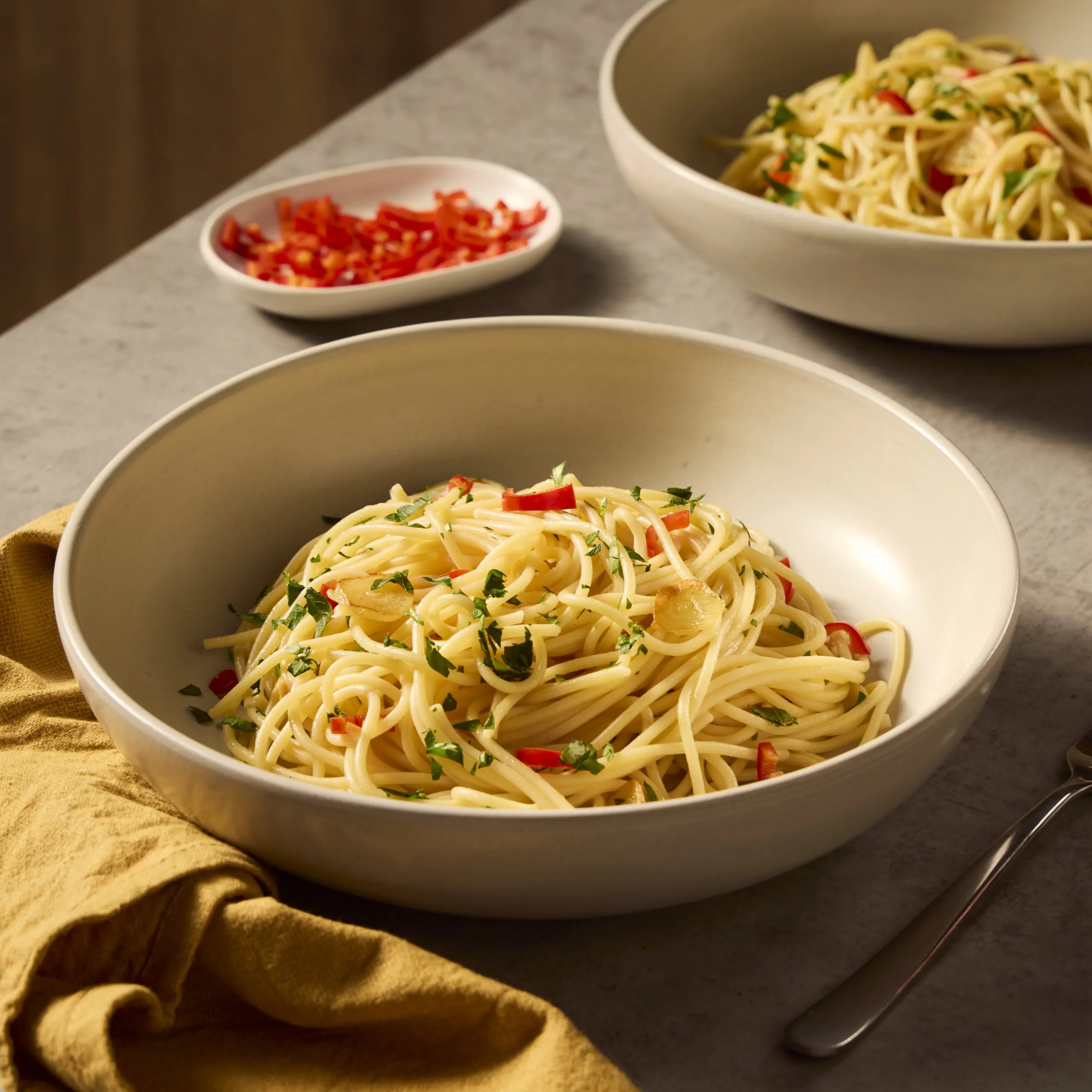 Spaghetti aglio, olio e peperoncino