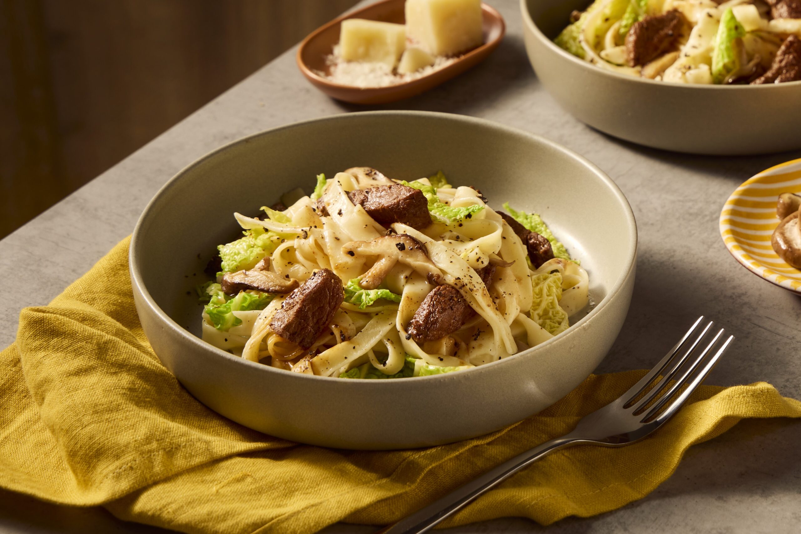 Pasta met ossenhaas en truffelsaus