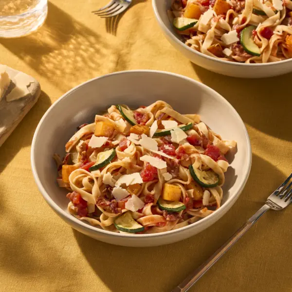 Recept Tagliatelle met pompoen en pancetta Grand'Italia