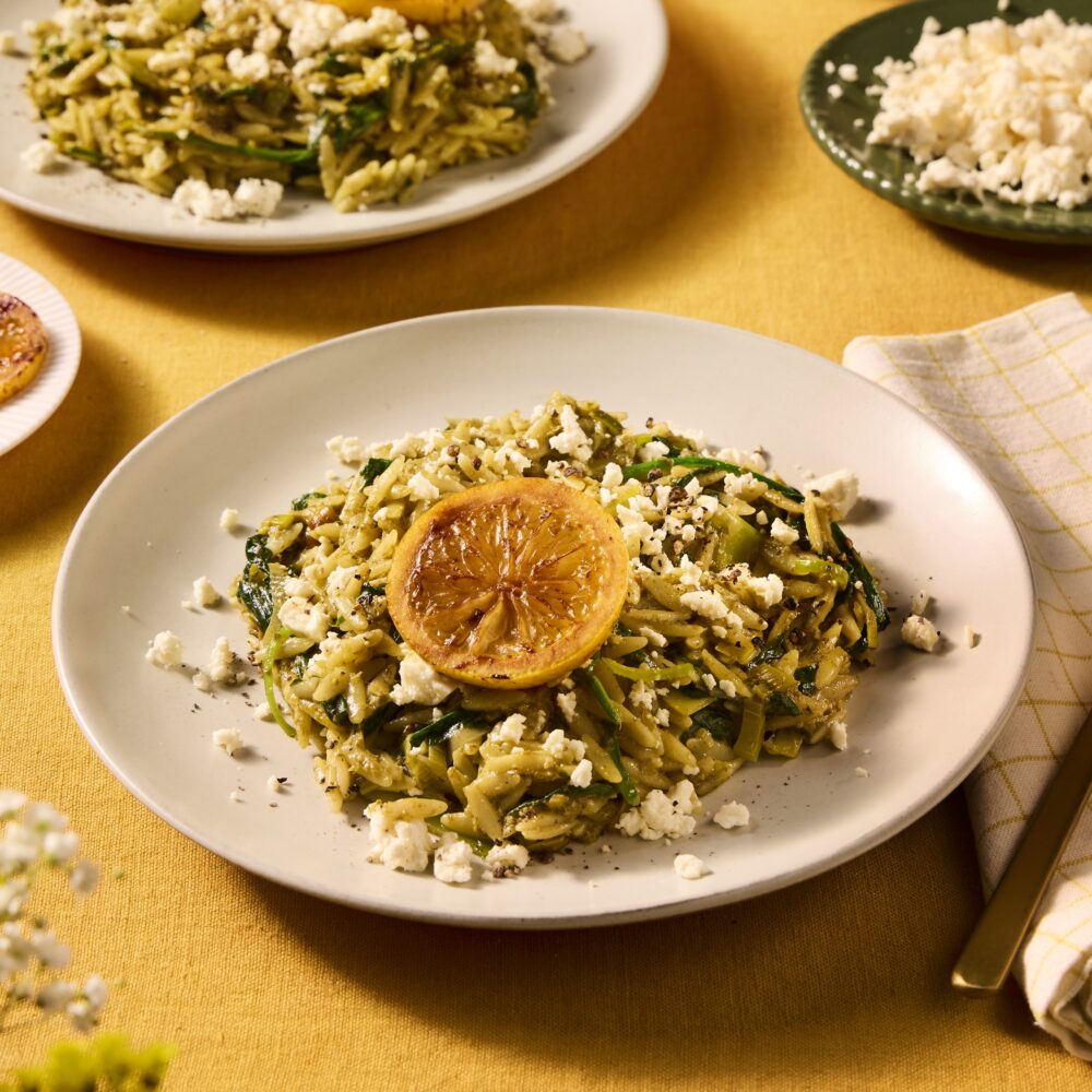 Recept orzo met spinazie, pesto en feta Grand'Italia