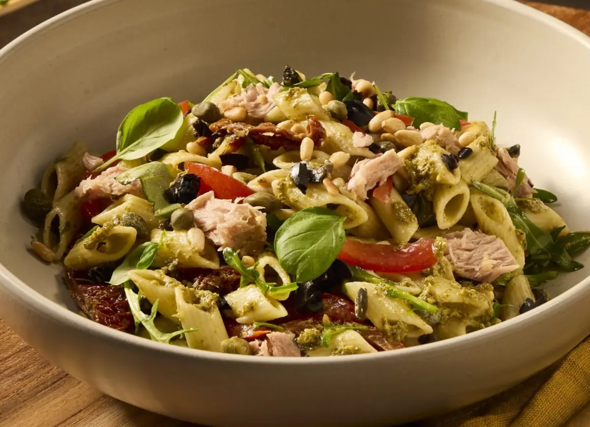 Recept pastasalade met tonijn en pesto Grand'Italia