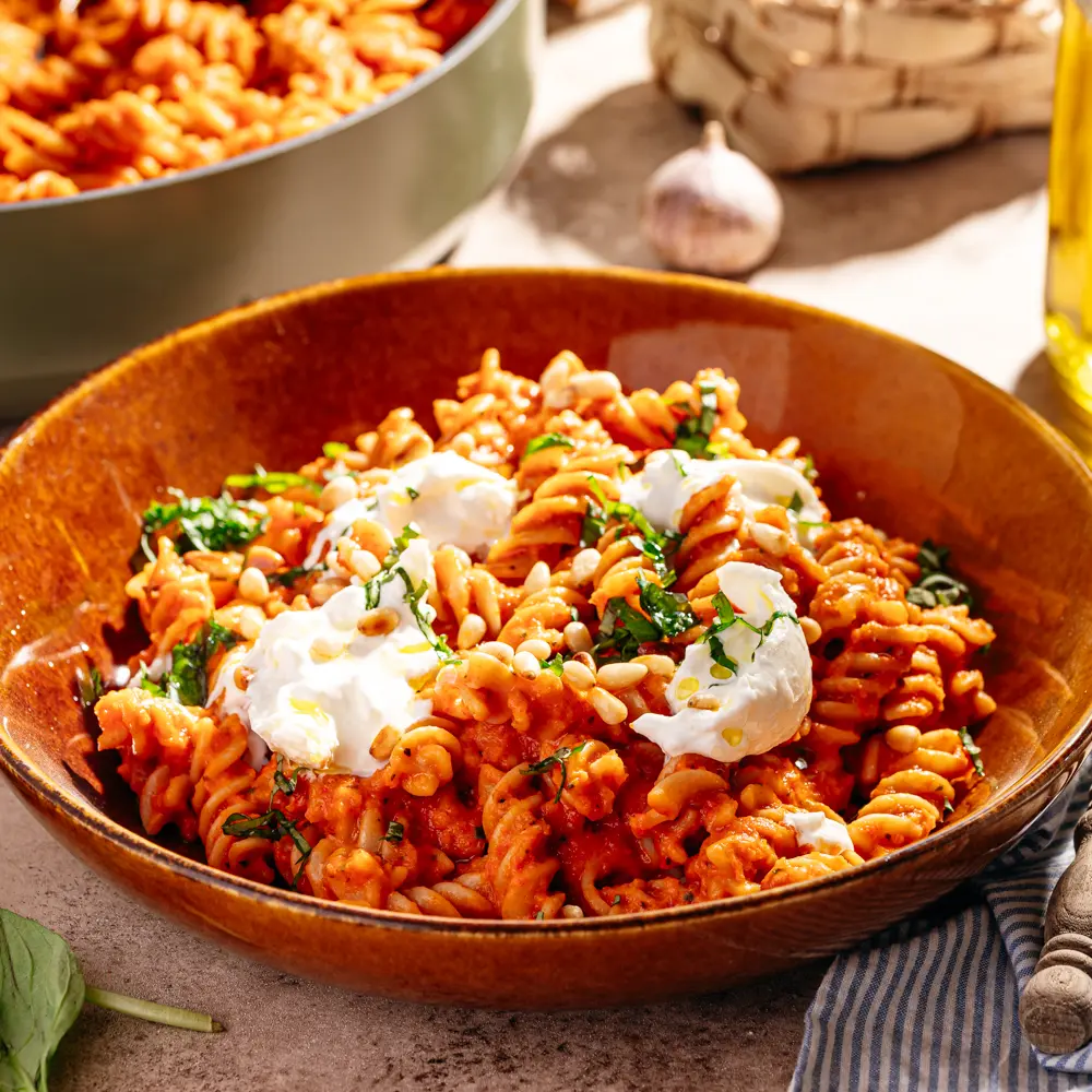 Recept vegetarische pasta tomatensaus Eef kookt zo x Grand'Italia