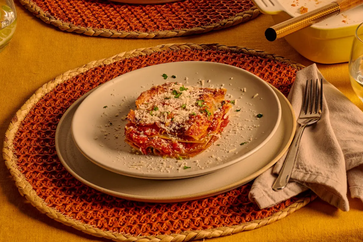 Recept volkoren lasagne met pesto rosso en ricotta Grand'Italia