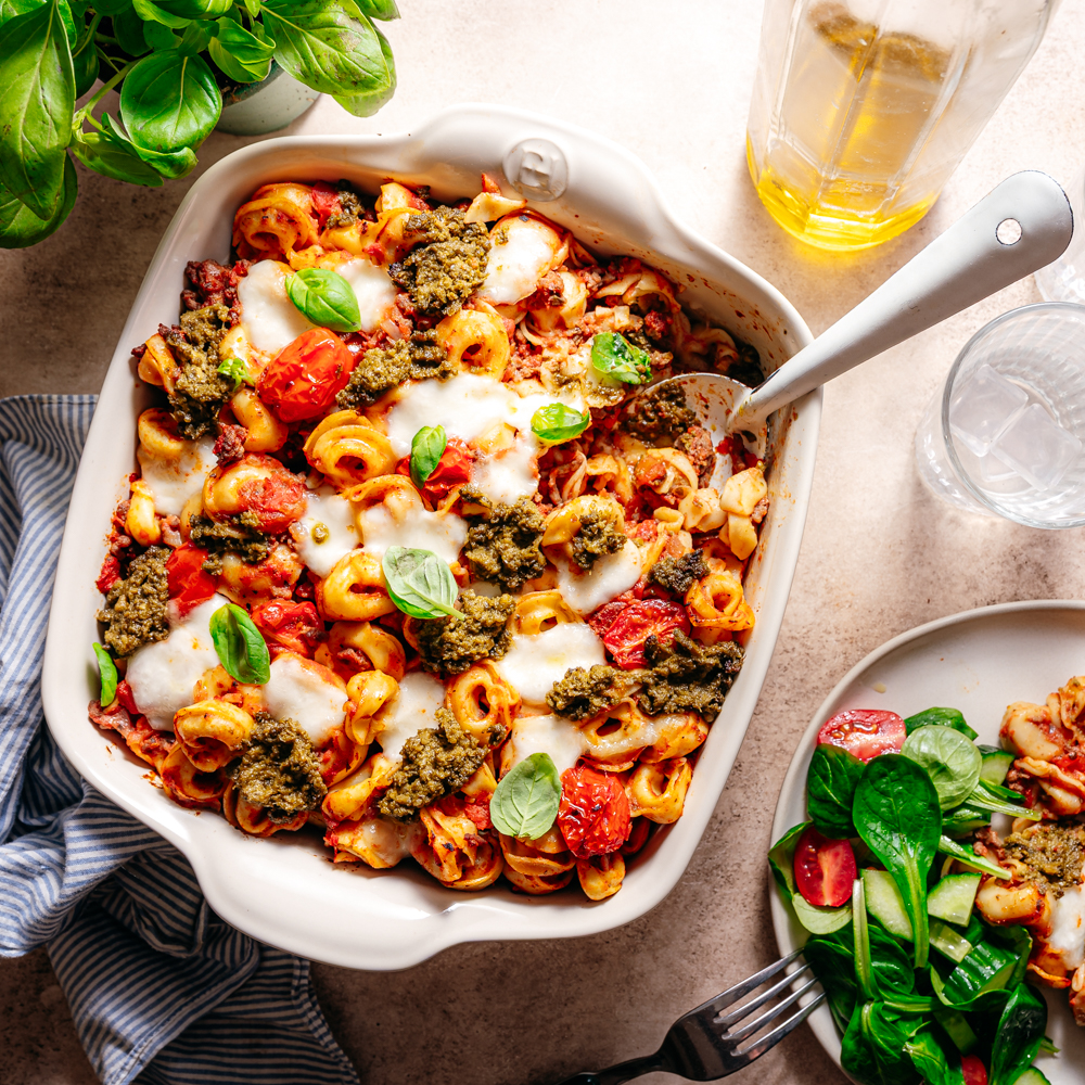 Recept pesto kaas tortellini ovenschotel Eef kookt zo x Grand'Italia