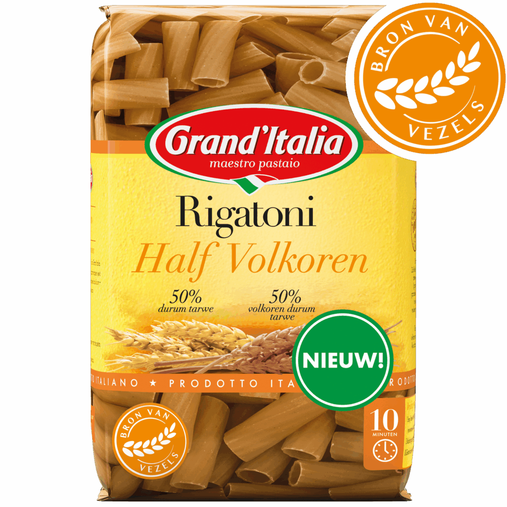 Product Rigatoni Half Volkoren Grand'Italia