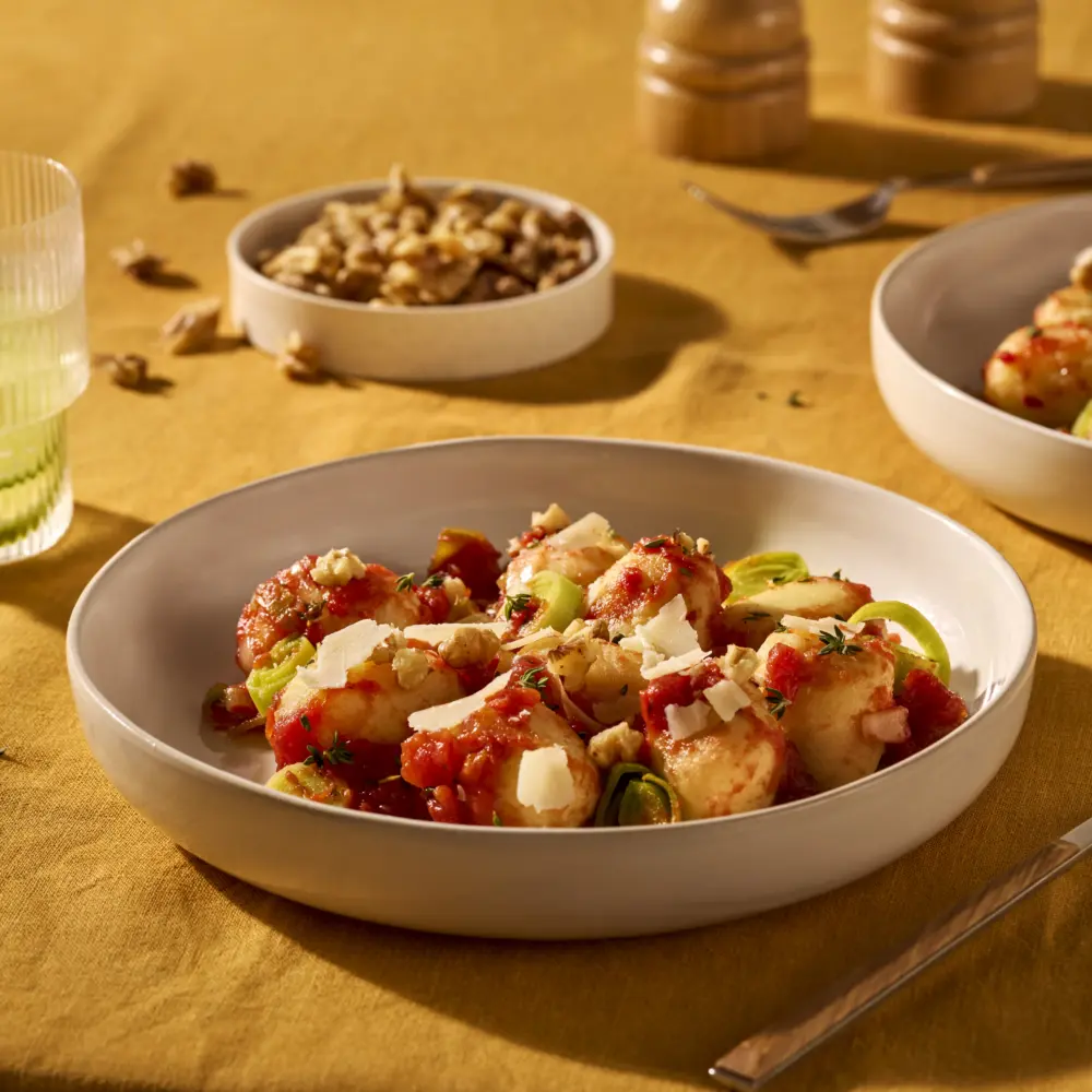 Recept Gevulde Gnocchi met prei en tomaat Grand'Italia