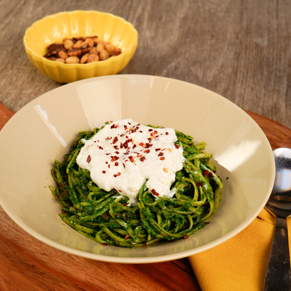 Recept Linguine met spinaziesaus en pesto Grand'Italia
