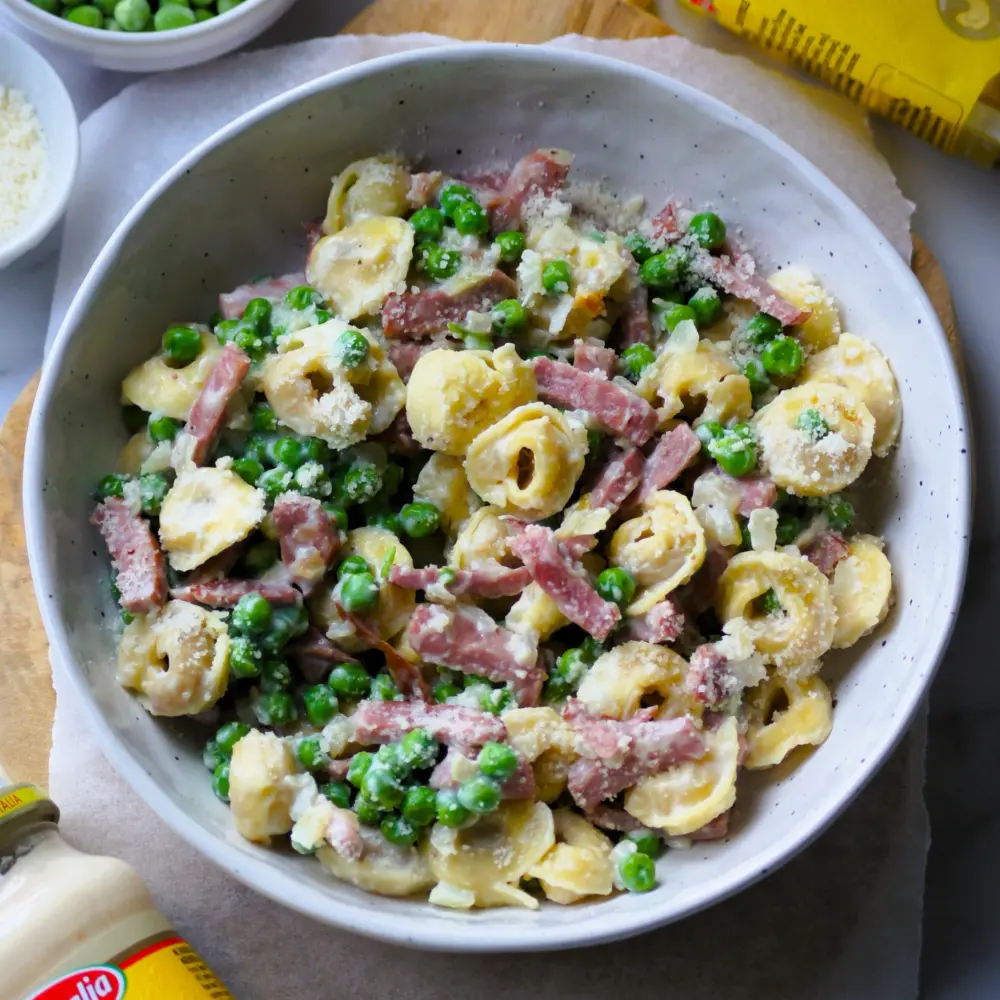 Recept romige tortellini met kalkoen Balans in de keuken
