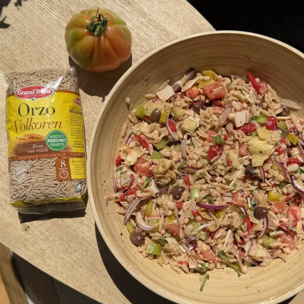 Recept Volkoren Orzo tonijnsalade Lisa Oudijn x Grand'Italia